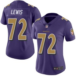 Limited Women's Alex Lewis Purple Jersey - #72 Football Baltimore Ravens Rush Vapor Untouchable