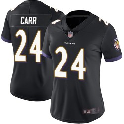 Limited Women's Brandon Carr Black Alternate Jersey - #24 Football Baltimore Ravens Vapor Untouchable