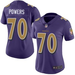 Limited Women's Ben Powers Purple Jersey - #70 Football Baltimore Ravens Rush Vapor Untouchable