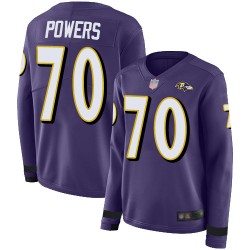Limited Women's Ben Powers Purple Jersey - #70 Football Baltimore Ravens Therma Long Sleeve