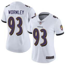 Limited Women's Chris Wormley White Road Jersey - #93 Football Baltimore Ravens Vapor Untouchable