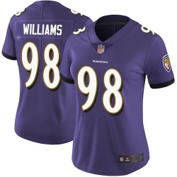 Limited Women's Brandon Williams Purple Home Jersey - #98 Football Baltimore Ravens Vapor Untouchable