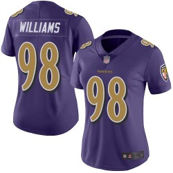 Limited Women's Brandon Williams Purple Jersey - #98 Football Baltimore Ravens Rush Vapor Untouchable