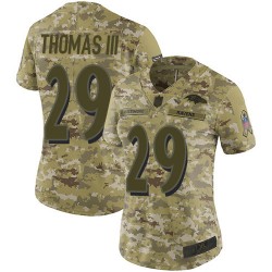 Limited Women's Earl Thomas III Camo Jersey - #29 Football Baltimore Ravens 2018 Salute to Service