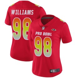 Limited Women's Brandon Williams Red Jersey - #98 Football Baltimore Ravens AFC 2019 Pro Bowl