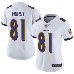 Limited Women's Hayden Hurst White Road Jersey - #81 Football Baltimore Ravens Vapor Untouchable
