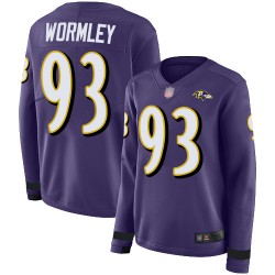 Limited Women's Chris Wormley Purple Jersey - #93 Football Baltimore Ravens Therma Long Sleeve