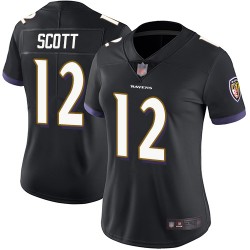 Limited Women's Jaleel Scott Black Alternate Jersey - #12 Football Baltimore Ravens Vapor Untouchable