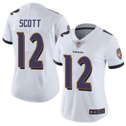 Limited Women's Jaleel Scott White Road Jersey - #12 Football Baltimore Ravens Vapor Untouchable