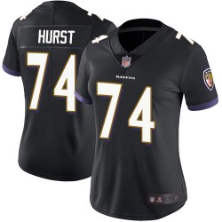 Limited Women's James Hurst Black Alternate Jersey - #74 Football Baltimore Ravens Vapor Untouchable