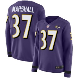 Limited Women's Iman Marshall Purple Jersey - #37 Football Baltimore Ravens Therma Long Sleeve