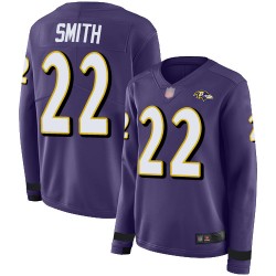 Limited Women's Jimmy Smith Purple Jersey - #22 Football Baltimore Ravens Therma Long Sleeve