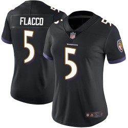 Limited Women's Joe Flacco Black Alternate Jersey - #5 Football Baltimore Ravens Vapor Untouchable