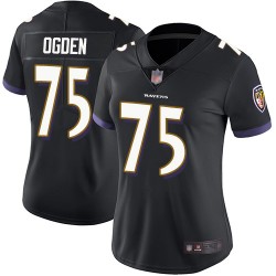 Limited Women's Jonathan Ogden Black Alternate Jersey - #75 Football Baltimore Ravens Vapor Untouchable