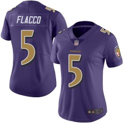Limited Women's Joe Flacco Purple Jersey - #5 Football Baltimore Ravens Rush Vapor Untouchable