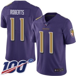 Limited Men's Seth Roberts Purple Jersey - #11 Football Baltimore Ravens 100th Season Rush Vapor Untouchable