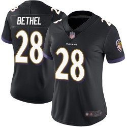 Limited Women's Justin Bethel Black Alternate Jersey - #28 Football Baltimore Ravens Vapor Untouchable
