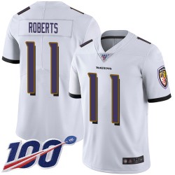 Limited Men's Seth Roberts White Road Jersey - #11 Football Baltimore Ravens 100th Season Vapor Untouchable