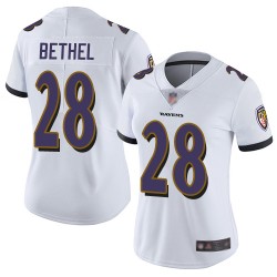 Limited Women's Justin Bethel White Road Jersey - #28 Football Baltimore Ravens Vapor Untouchable