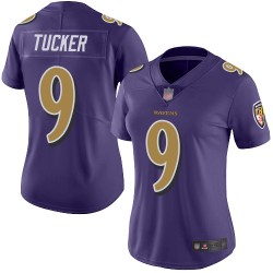 Limited Women's Justin Tucker Purple Jersey - #9 Football Baltimore Ravens Rush Vapor Untouchable