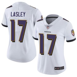 Limited Women's Jordan Lasley White Road Jersey - #17 Football Baltimore Ravens Vapor Untouchable