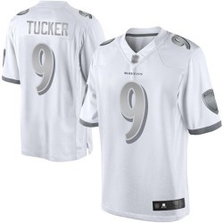 Limited Women's Justin Tucker White Jersey - #9 Football Baltimore Ravens Platinum