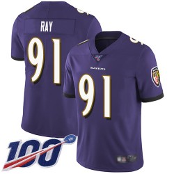Limited Men's Shane Ray Purple Home Jersey - #91 Football Baltimore Ravens 100th Season Vapor Untouchable