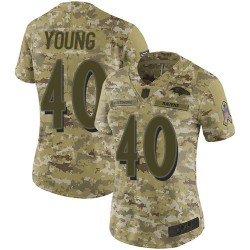 Limited Women's Kenny Young Camo Jersey - #40 Football Baltimore Ravens 2018 Salute to Service