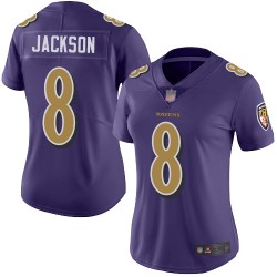 Limited Women's Lamar Jackson Purple Jersey - #8 Football Baltimore Ravens Rush Vapor Untouchable