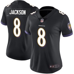 Limited Women's Lamar Jackson Black Alternate Jersey - #8 Football Baltimore Ravens Vapor Untouchable