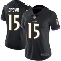 Limited Women's Marquise Brown Black Alternate Jersey - #15 Football Baltimore Ravens Vapor Untouchable