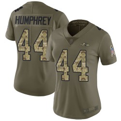 Limited Women's Marlon Humphrey Olive/Camo Jersey - #44 Football Baltimore Ravens 2017 Salute to Service