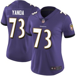 Limited Women's Marshal Yanda Purple Home Jersey - #73 Football Baltimore Ravens Vapor Untouchable