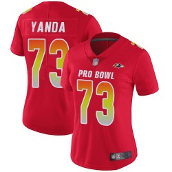 Limited Women's Marshal Yanda Red Jersey - #73 Football Baltimore Ravens AFC 2019 Pro Bowl