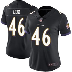 Limited Women's Morgan Cox Black Alternate Jersey - #46 Football Baltimore Ravens Vapor Untouchable