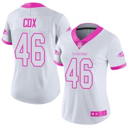 Limited Women's Morgan Cox White/Pink Jersey - #46 Football Baltimore Ravens Rush Fashion