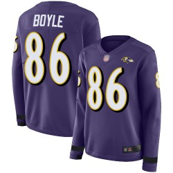 Limited Women's Nick Boyle Purple Jersey - #86 Football Baltimore Ravens Therma Long Sleeve