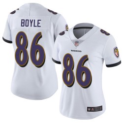 Limited Women's Nick Boyle White Road Jersey - #86 Football Baltimore Ravens Vapor Untouchable