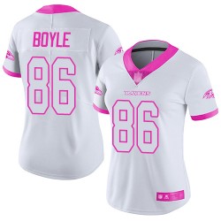 Limited Women's Nick Boyle White/Pink Jersey - #86 Football Baltimore Ravens Rush Fashion