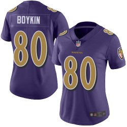 Limited Women's Miles Boykin Purple Jersey - #80 Football Baltimore Ravens Rush Vapor Untouchable