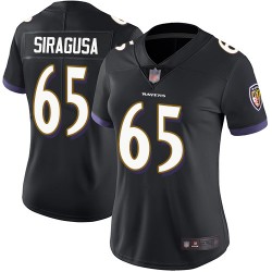 Limited Women's Nico Siragusa Black Alternate Jersey - #65 Football Baltimore Ravens Vapor Untouchable