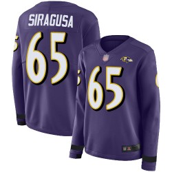 Limited Women's Nico Siragusa Purple Jersey - #65 Football Baltimore Ravens Therma Long Sleeve