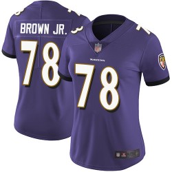 Limited Women's Orlando Brown Jr. Purple Home Jersey - #78 Football Baltimore Ravens Vapor Untouchable