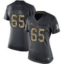 Limited Women's Nico Siragusa Black Jersey - #65 Football Baltimore Ravens 2016 Salute to Service