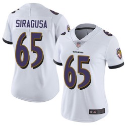 Limited Women's Nico Siragusa White Road Jersey - #65 Football Baltimore Ravens Vapor Untouchable