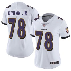 Limited Women's Orlando Brown Jr. White Road Jersey - #78 Football Baltimore Ravens Vapor Untouchable