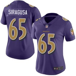 Limited Women's Nico Siragusa Purple Jersey - #65 Football Baltimore Ravens Rush Vapor Untouchable