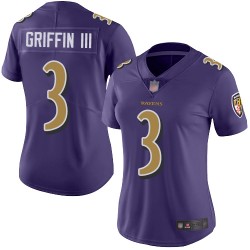 Limited Women's Robert Griffin III Purple Jersey - #3 Football Baltimore Ravens Rush Vapor Untouchable