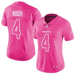 Limited Women's Sam Koch Pink Jersey - #4 Football Baltimore Ravens Rush Fashion