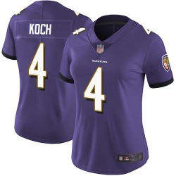Limited Women's Sam Koch Purple Home Jersey - #4 Football Baltimore Ravens Vapor Untouchable